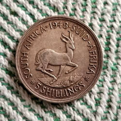 1948 5-Shilling!! RARE!!R1-Start!! Exellent Silver Collectors item!!