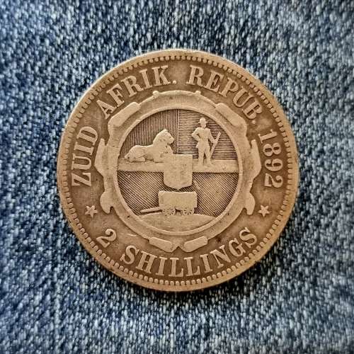 1892!! 2 Shilling!! RARE!!R1-Start!! Exellent Collectors item!!