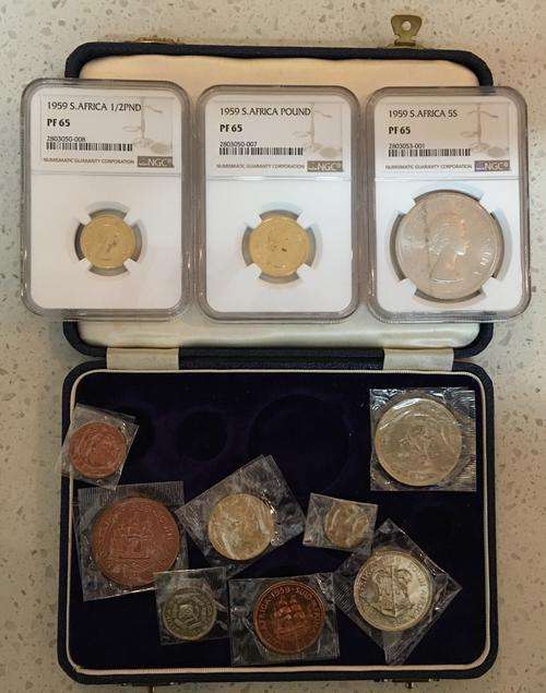 1959 Graded Long Proof Set - PF65 5S, PF65 1/2PND, PF65 PND