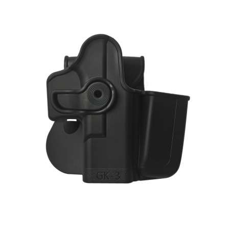 Polymer Retention Holster with Integrated Magazine Pouch