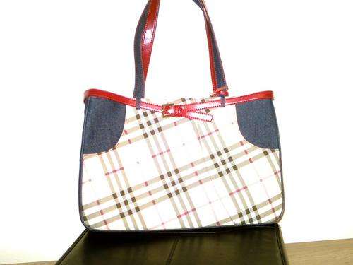 STYLISH BELT- DETAIL WAXED CANVAS LEATHER AND BLUE JEAN BAG
