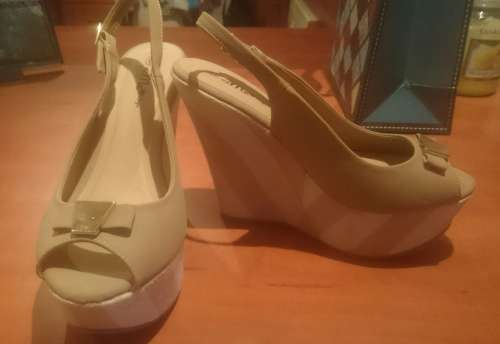 Beige wedges