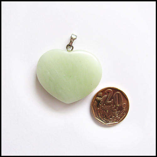 Jade Heart Pendant, 3cm