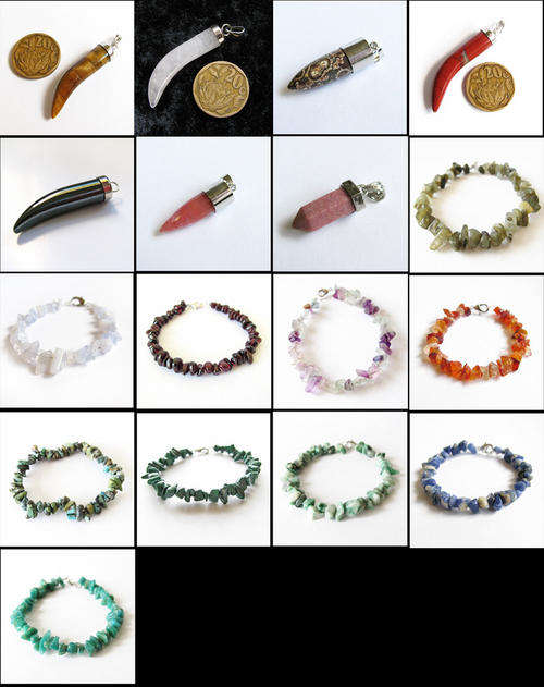 BARGAIN BULK LOT- Over 20 various gemstone pendants & bracelets!