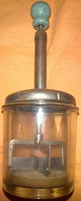 Old "vintage" style chopper with glass base and metal top