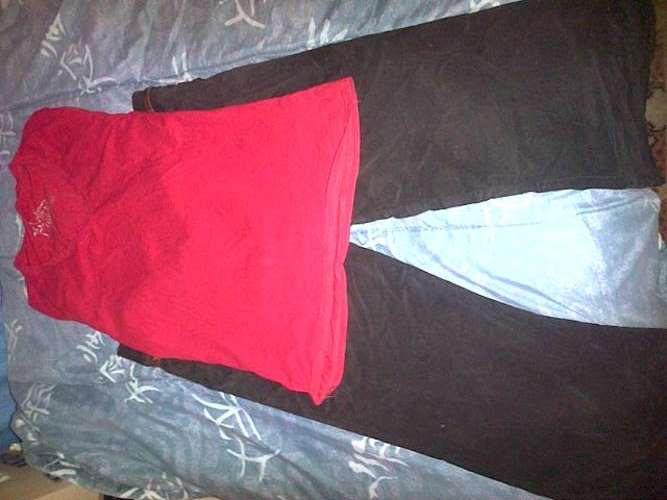 Legend casual top with stunning dark brown velvet feel pants