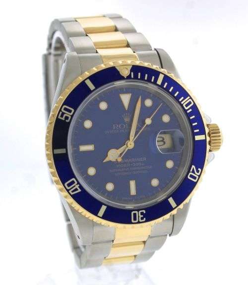 Mens Rolex Submariner 16613 18k/SS Blue - MINT & Complete -Just been serviced and polished to  NEW!