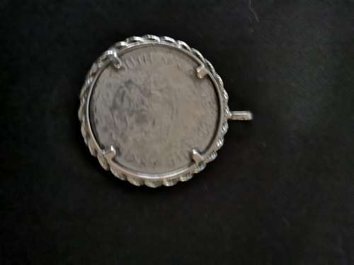 1955 2 1/2 cents set in sterling silver pendant