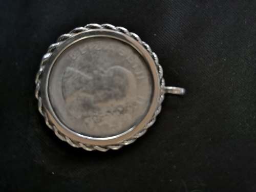 1955 2 1/2 cents set in sterling silver pendant