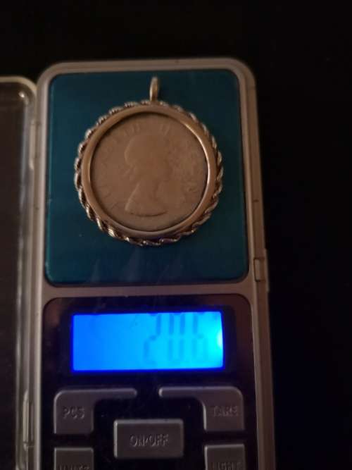 1955 2 1/2 cents set in sterling silver pendant