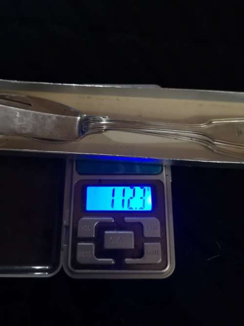 Silver (800) Paul Sandig fish knife and fork, 112.3gr