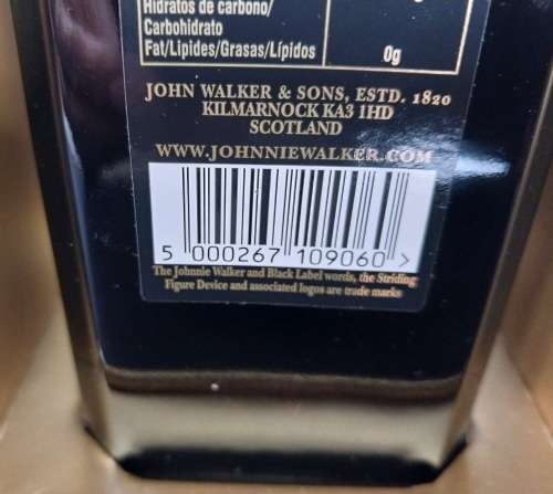 Johnnie Walker Black  Centenary edition:100 years of the Striding Man:750ml 40% Vol