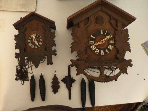 Two lovely old German Cuckoo Clocks