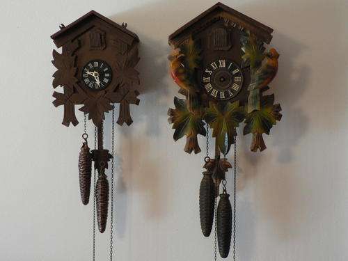 TWO OLD GERMAN CUCKOO CLOCKS