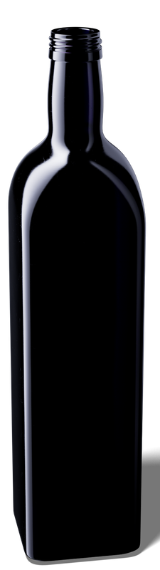 1 Litre Miron Dark Violet Colored (SQUARE)  Glass Bottle with a plastic lid