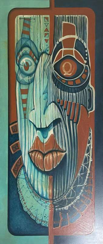 Original oil Painting African Mask