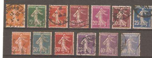 Lot of 13 early stamps: Sower without ground (Used)