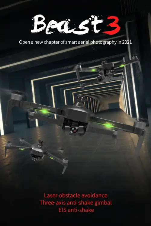 SG906 MAX GPS Drone Beast 3 4K HD Camera 3-Axis Anti-shake Gimbal Obstacle Avoidance 2 bat