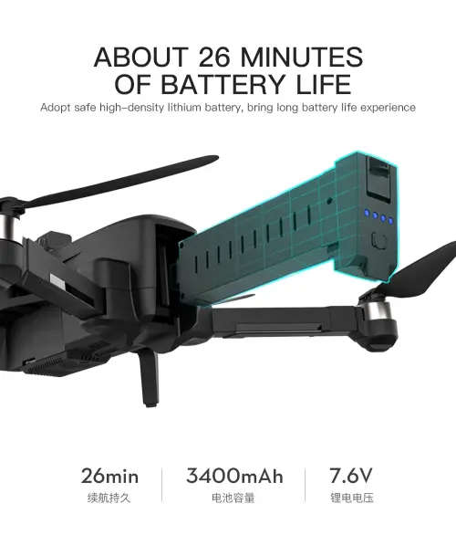 SG906 MAX GPS Drone Beast 3 4K HD Camera 3-Axis Anti-shake Gimbal Obstacle Avoidance 2 bat