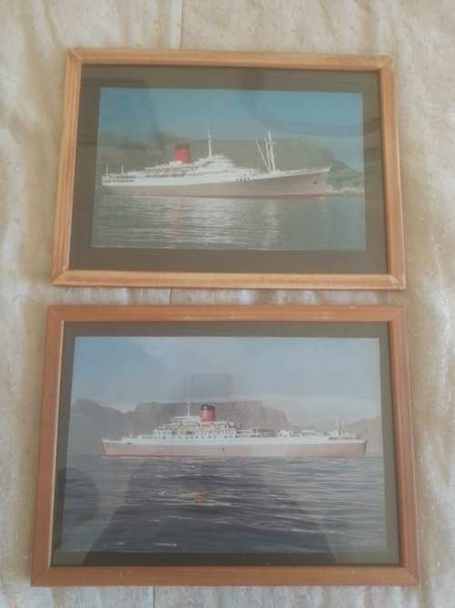 Remembering the Union Castle mail ships Two framed prints of the Windsor Castle and Pendennis Castle