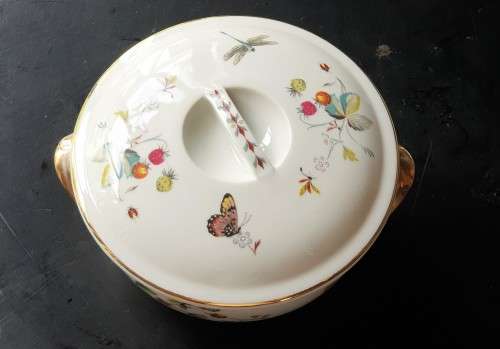 Gorgeous Royal Worcester Butterfly and Strawberry Serving Dish