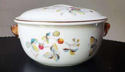 Gorgeous Royal Worcester Butterfly and Strawberry Serving Dish