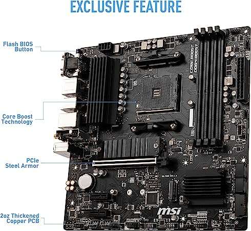 MSI B550M PRO-VDH WIFI AMD B550 Ryzen Socket AM4 Micro ATX Desktop Motherboard