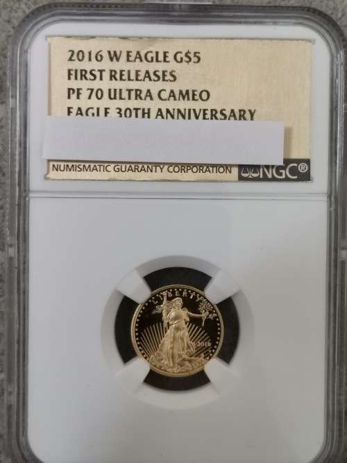 2016 W Eagle Gold $5 First Releases (PF70 Ultra Cameo)