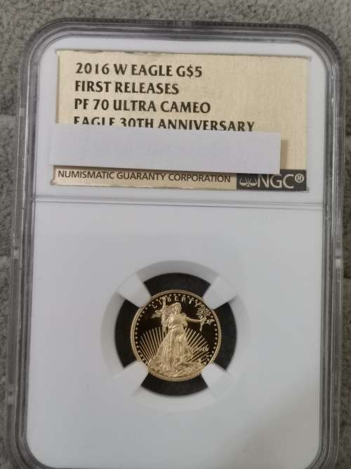 2016 W Eagle Gold $5 First Releases (PF70 Ultra Cameo)