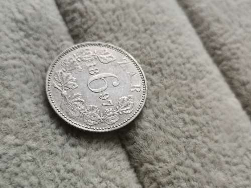 ZAR 1897 Sixpence (weak strike)