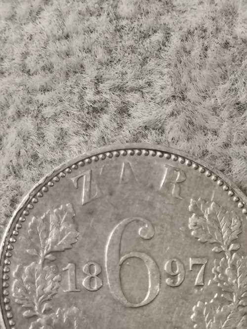 ZAR 1897 Sixpence (weak strike)