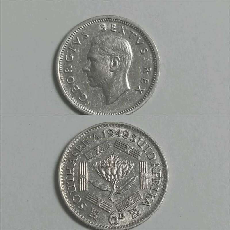 Union Sixpence 1949 - aUNC Details