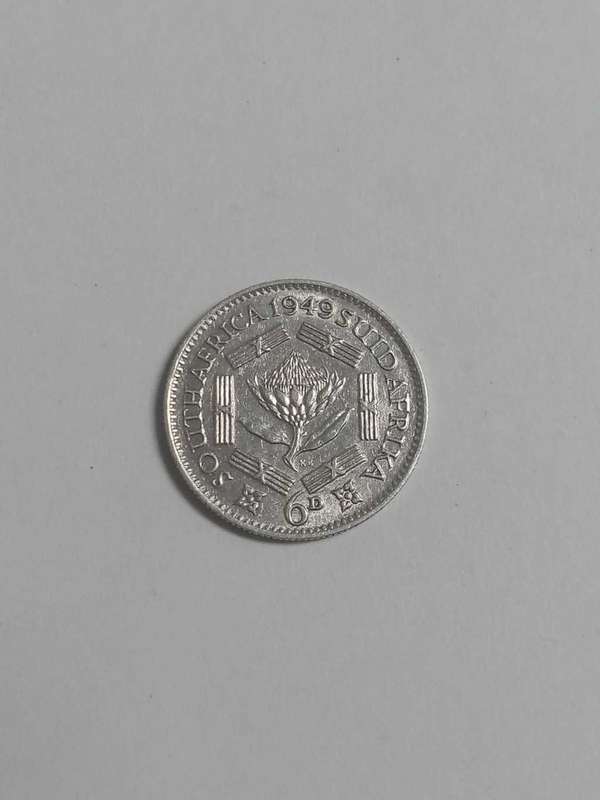 Union Sixpence 1949 - aUNC Details