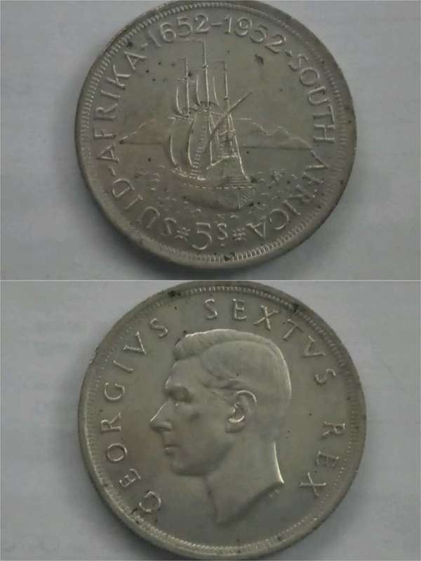 DISCOUNT!!! Union 1952 Five Shilling ERROR - Struck off-center