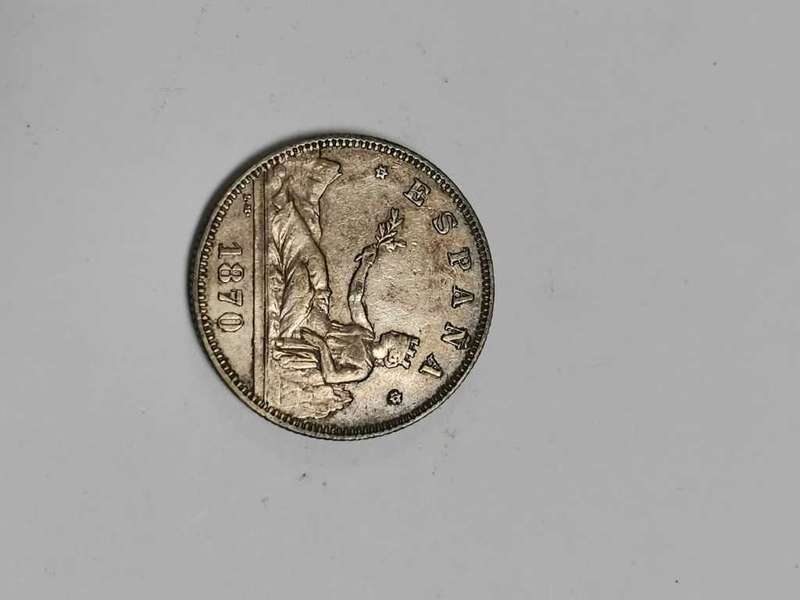 Spain 2 Pesetas 1870 DEM