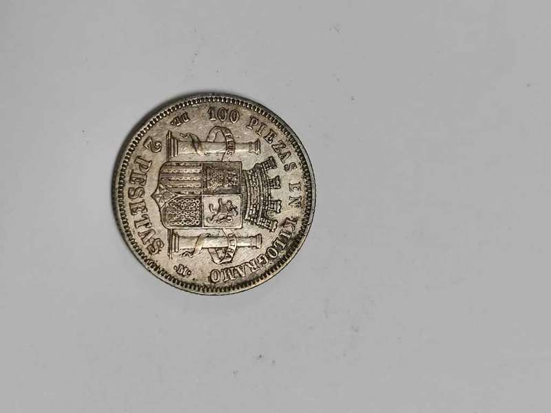 Spain 2 Pesetas 1870 DEM