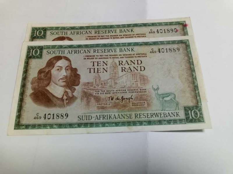 **R1 Auction**  Ten Rand Notes (TW de Jongh 3rd Issue)