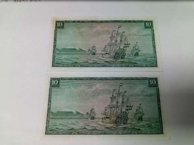 Pair of RSA 10 Rand 1976(TW de Jongh 3rd Issue) - W18 Replacement - EF+ condition