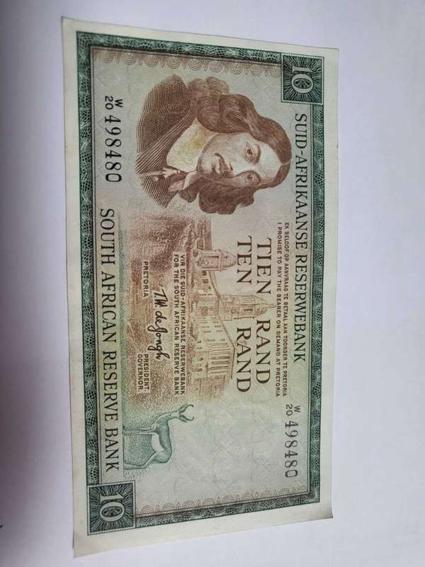 RSA 10 Rand 1976(TW de Jongh 3rd Issue) - W20 Replacement