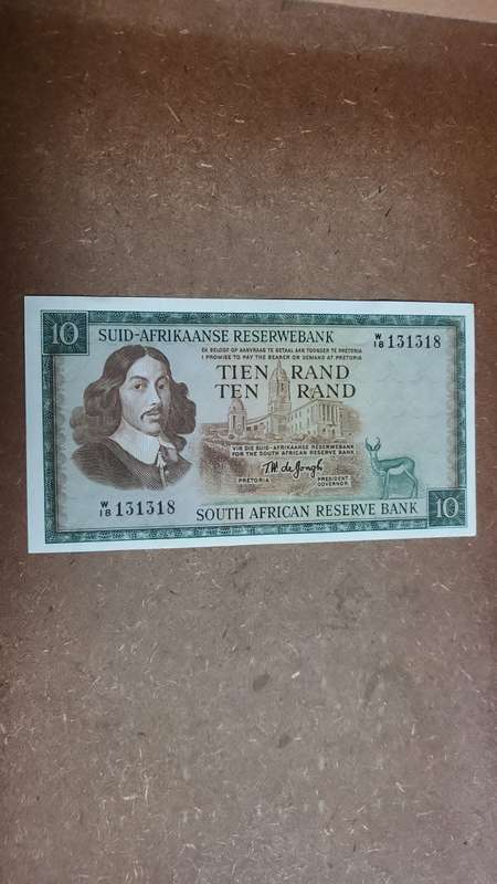 RSA 10 Rand 1976(TW de Jongh 3rd Issue) - W18 Replacement - Great condition