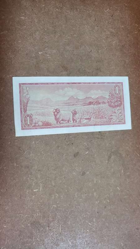 RSA 1 Rand 1975(TW de Jongh 3rd Issue) - Serial no. 444999