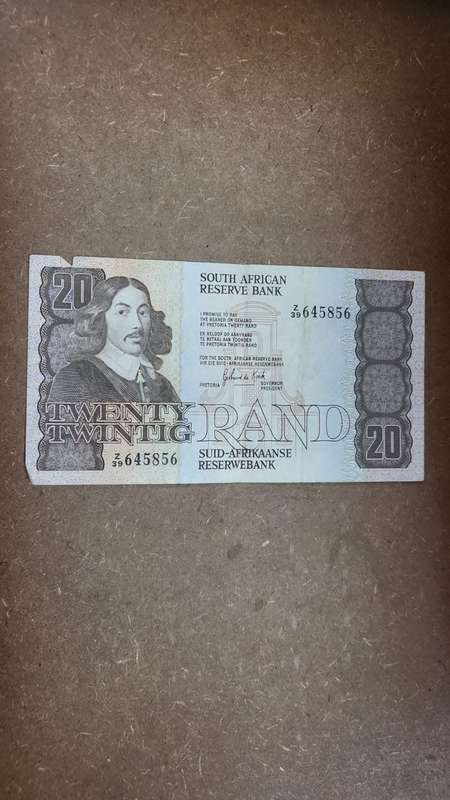 RSA 20 Rand late 1980's(G de Kock 3rd Issue) - Z39 Replacement