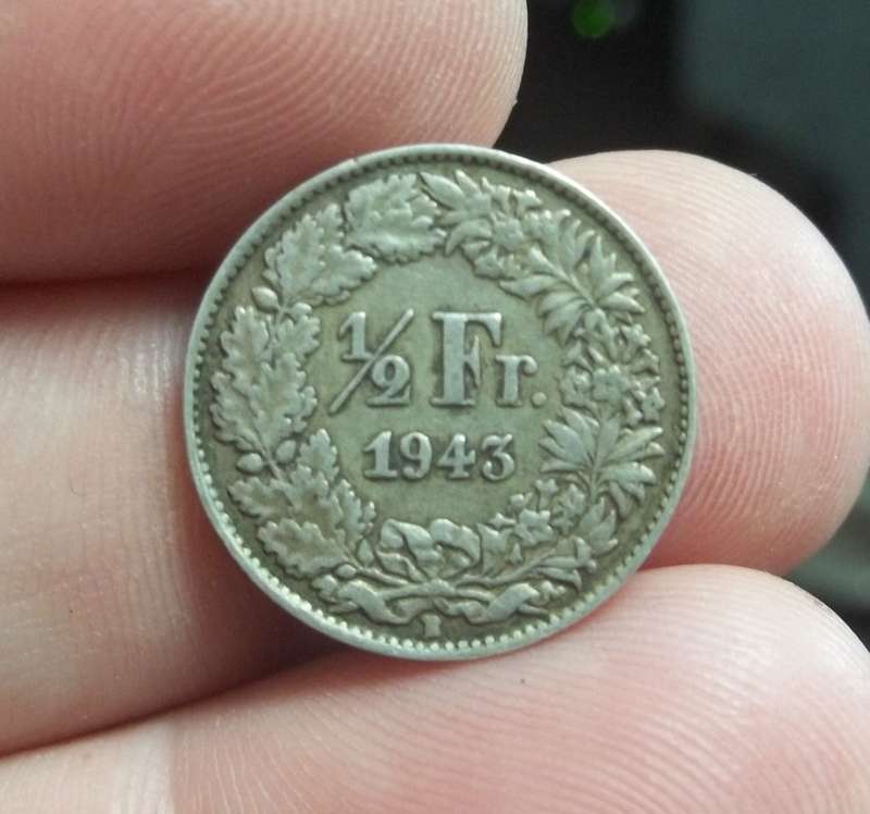 Switzerland 1/2 Franc 1943
