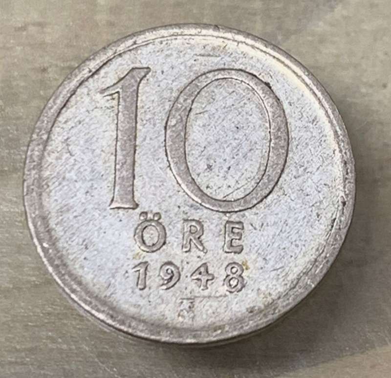 Sweden 10 Ore 1948