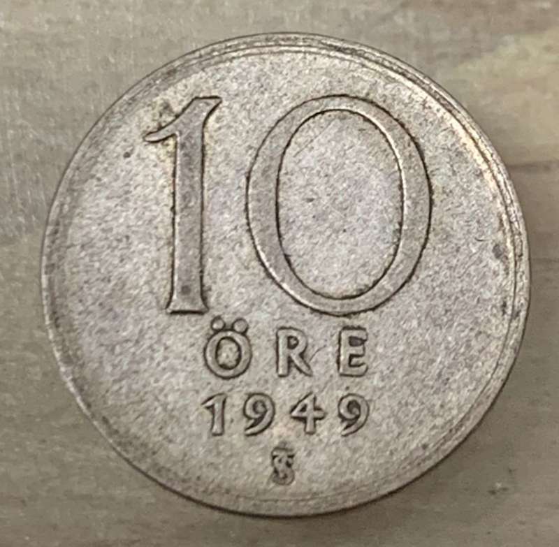 Sweden 10 Ore 1949