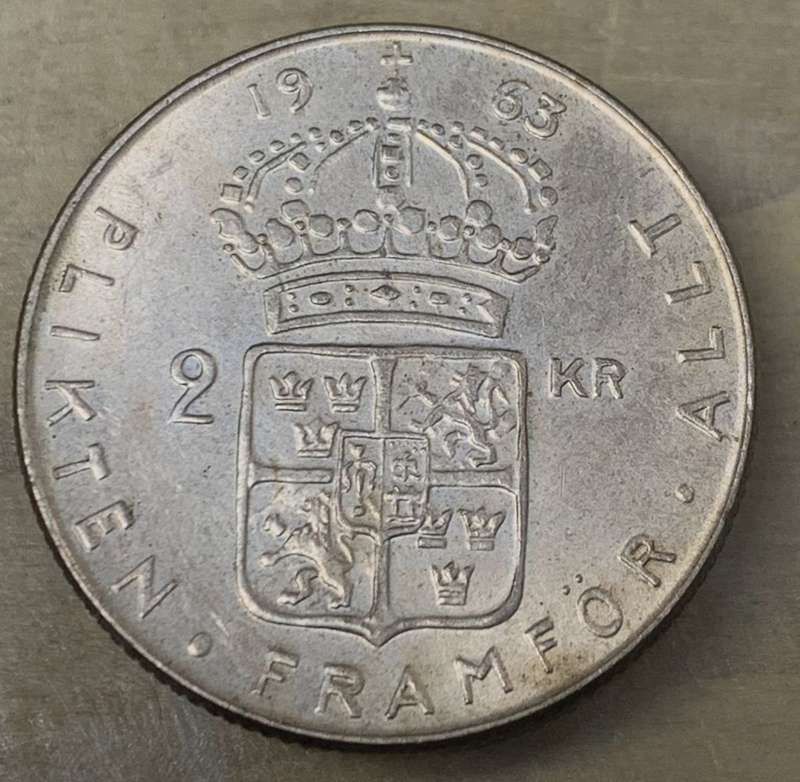 Sweden 2 Kronor 1963 - Nice condition