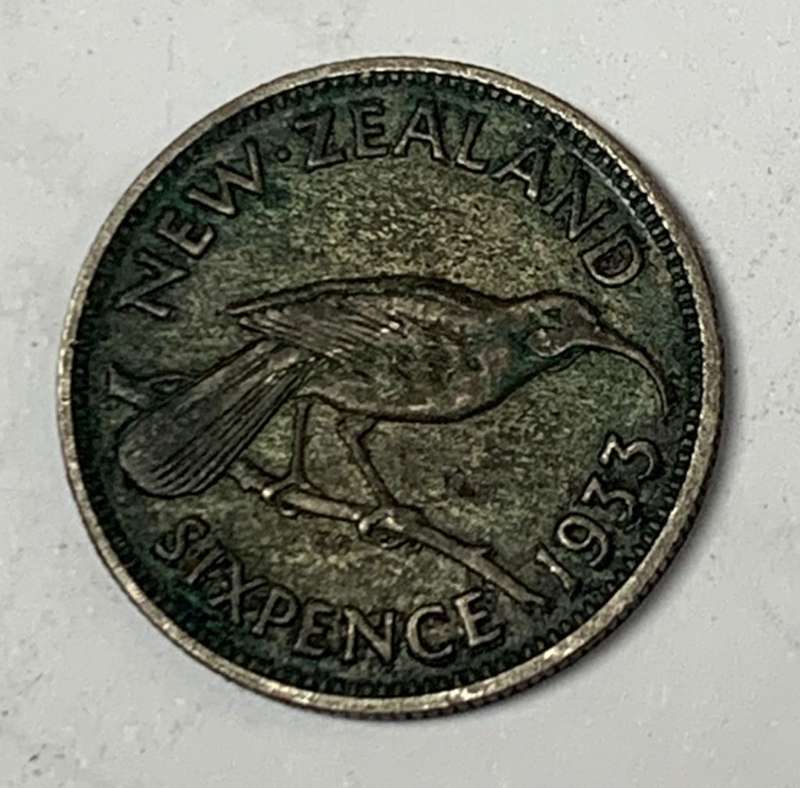 New Zealand Sixpence 1933