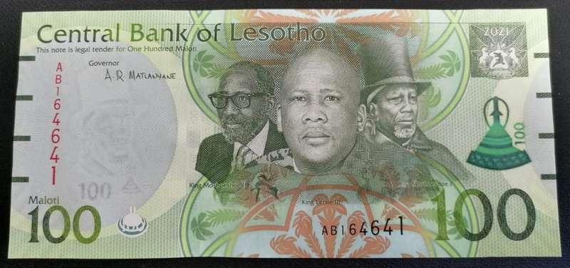 Lesotho 100 Maloti 2021 UNC condition