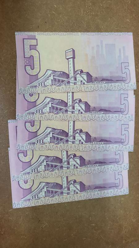 SA Five Rand Notes 1990 SEQUENCE