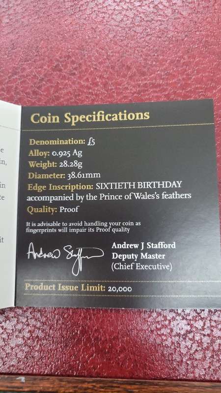 UK 2008 Prince of Wales Five Pounds Proof